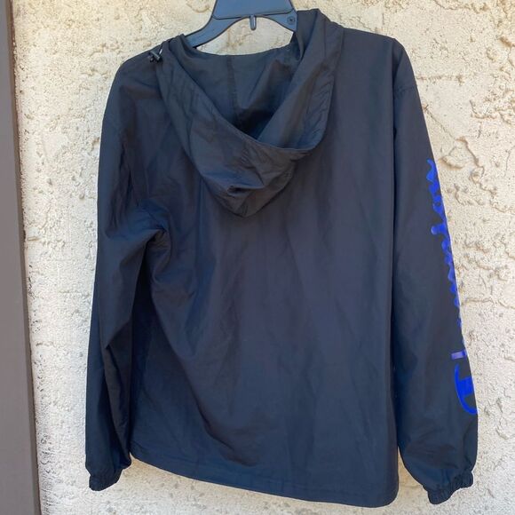 Champion Size Small Men’s Blue and Black Lightweight rain jacket hooded - Picture 8 of 8